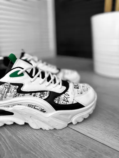 Adidasi barbati albi cu verde 260 T2-3